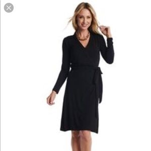 Ruby ribbon black wrap dress.  Size Large